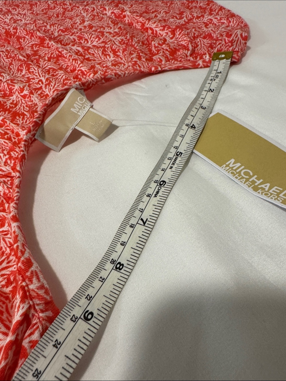 MICHAEL Michael Kors Red and White Printed Scoop Neck Top - Picture 4 of 9